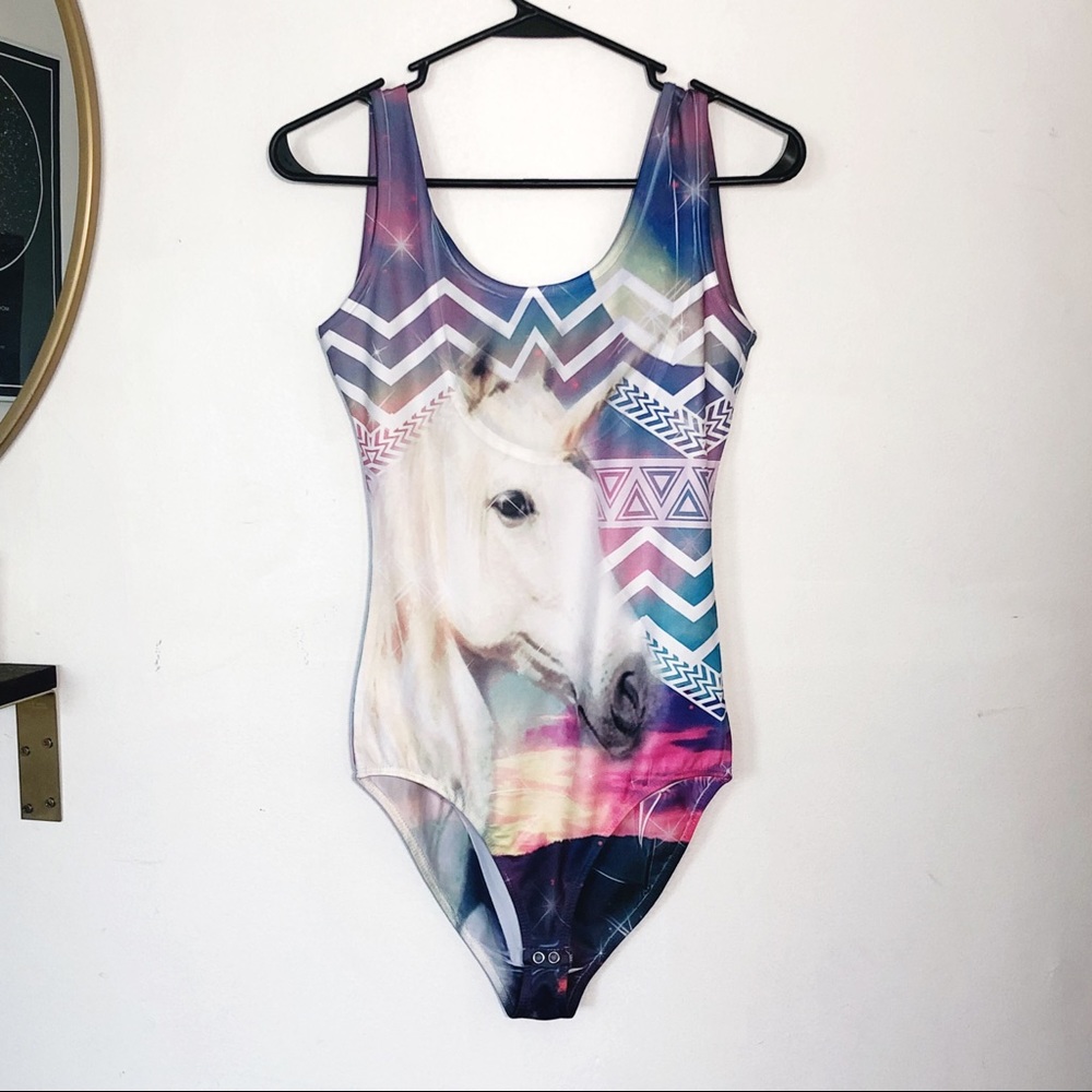 Unicorn print body suit